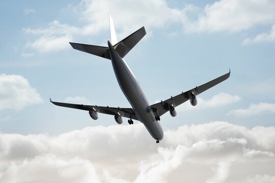 Fototapeta 3D plane flying in the sky