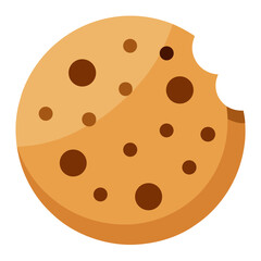 National Chocolate Chip Cookie Day - Cookie Bite: Minimal Vector

