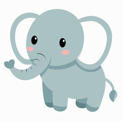 World Elephant Day - Baby Elephant: Minimal Cartoon

