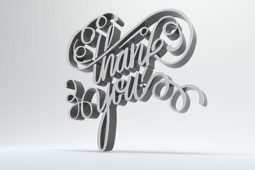 Digital image of thank you text