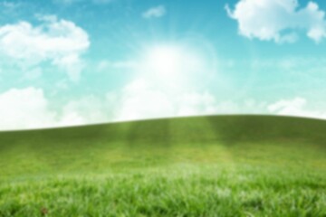 Scenic view of grassy land against sky