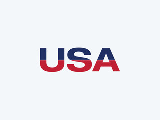 USA letter text design , New modern USA logo design professional and creative unique USA word mark logo
