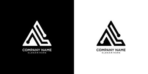 letter A logo, AS triangle
