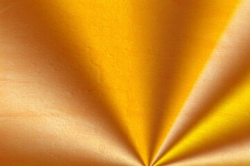 Golden-yellow textured material is showing radiating folds in 3D render with sunburst effect
