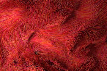 Overhead view of red fiber optic lamp