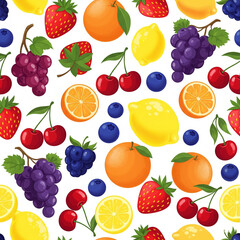seamless pattern with fruits