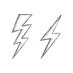 Hand-drawn lightning bolt symbols.