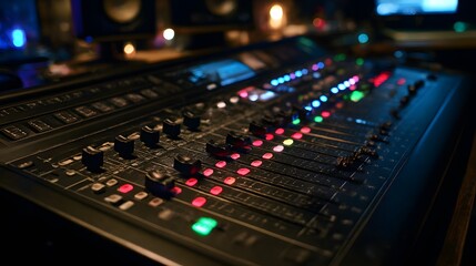 Digital audio mixer console for studio sound recording and music control