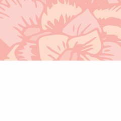 Composition of pink flowers icons on white background