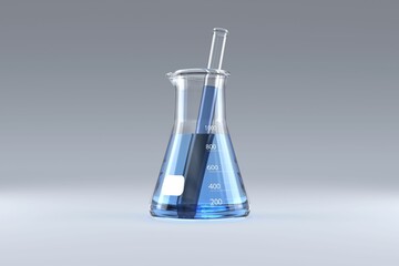 Laboratory flask with blue solution © vectorfusionart
