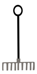 Garden Rake Tool Isolated Agriculture Equipment Icon Design
