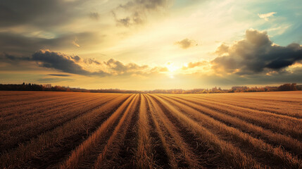 green field and blue sky. field and clouds