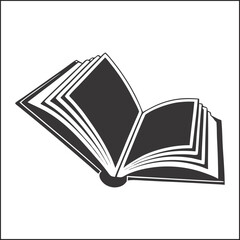 Open book 3d style outline and flat