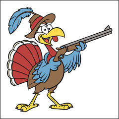 A turkey character on white background