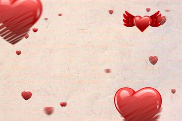 Digitally generated love heart pattern