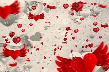 Digitally generated love heart pattern
