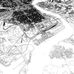 Obraz premium 3D illustration of city and urban in Philadelphia USA