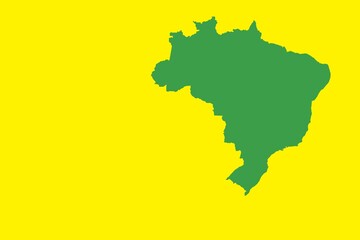 Green brazil outline on yellow