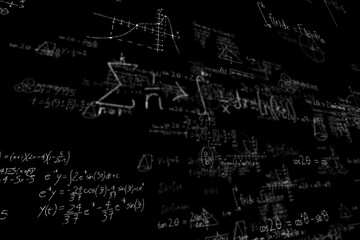 Maths problems solved on blackboard
