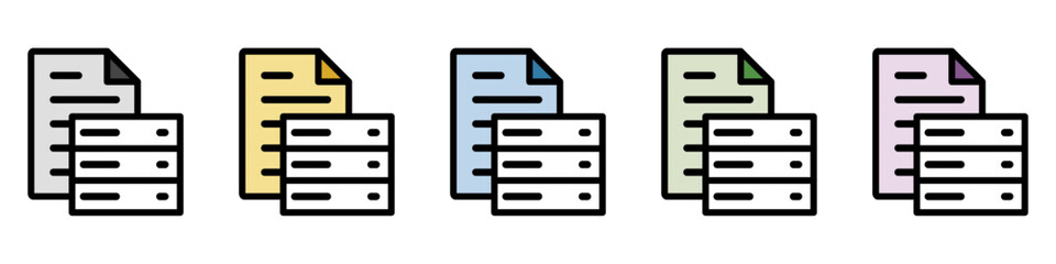 イラストアイコンセット：サーバーファイル