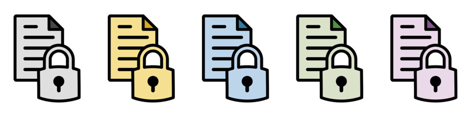 イラストアイコンセット：鍵穴ファイル	