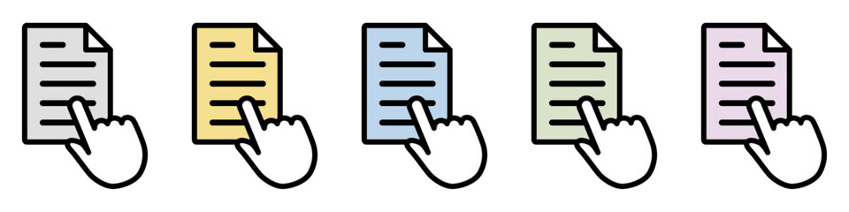 イラストアイコンセット：指さしファイル	