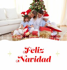 Fototapeta premium a happy family Christmas card