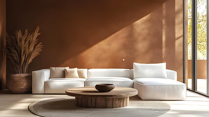 Minimal cozy living room with white sofa, round table, pampas plant, sunlight, line art style"

Let me know if you want it in black & white or need a version for kids or coloring books.