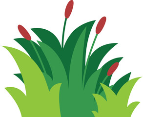 Grass bush in shades of green