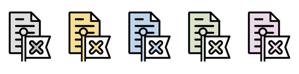 イラストアイコンセット：クロスマークファイル