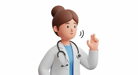 Fototapeta premium Cartoon doctor character illustration for medical advice and healthcare consultation concept