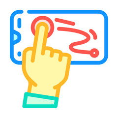 one touch operation color icon vector illustration
