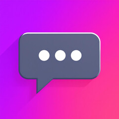 Chat Icon with Ellipsis on Purple Background
