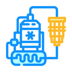 cryogenic cooling system quantum computer color icon vector illustration