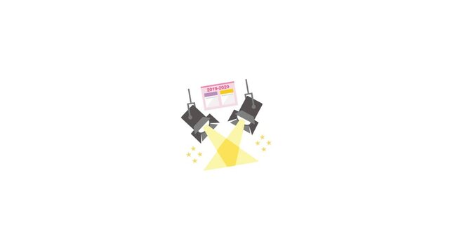 Spotlight icon animation &ndash; A clean and dynamic animated icon of a spotlight, symbolizing focus, attention, performance, and presentation. Ideal for entertainment content, theater visuals, business hig