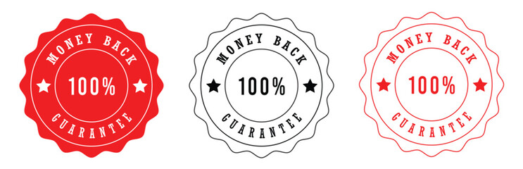 Money Back Guarantee Badge Vector, 100% Satisfaction Seal, Guarantee Icon, Quality Assurance Illustration