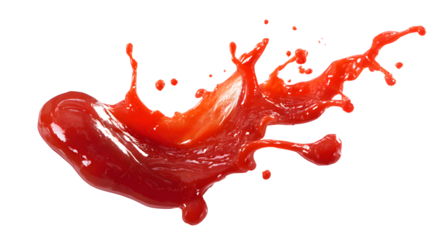 Ketchup splashes isolated on a white background