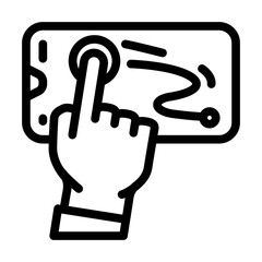 one touch operation line icon vector illustration