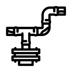 rusted copper pipes leaking heavy metals water supply line icon vector illustration