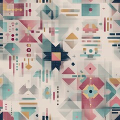 Geometric Abstract Patterns with Vibrant Colors and Shapes
