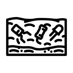 toxic metals e waste affecting urban environments line icon vector illustration