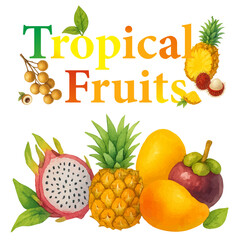 tropical fruit typography 