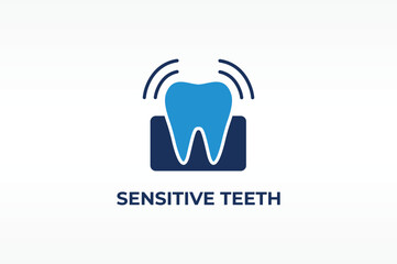 SENSITIVE TEETH vector, icon or logo sign isolated symbol illustration