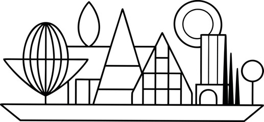 Abstract Minimal Element Mid Century Vector Set Vector Illustration