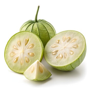 Chrysobalanus Fruit &ndash; Deep-Hued and Glossy Tropical Gem on White Background