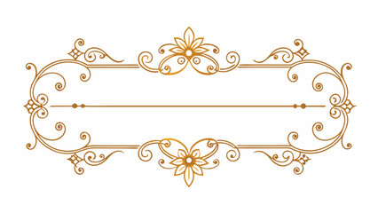 Vector art of elegant golden floral frame isolated on white background, perfect for adding a touch of vintage luxury to your designs