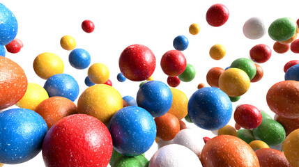 Colorful Candy Balls in Close-up isolated on a white background