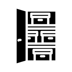 built storage glyph icon vector illustration