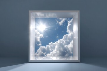 3D LED panel icon with a pristine starry sky, accompanied by soft reflections of passing clouds.