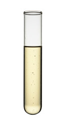 Isolate Transparent Test Tube with Yellow Liquid on Transparent Background